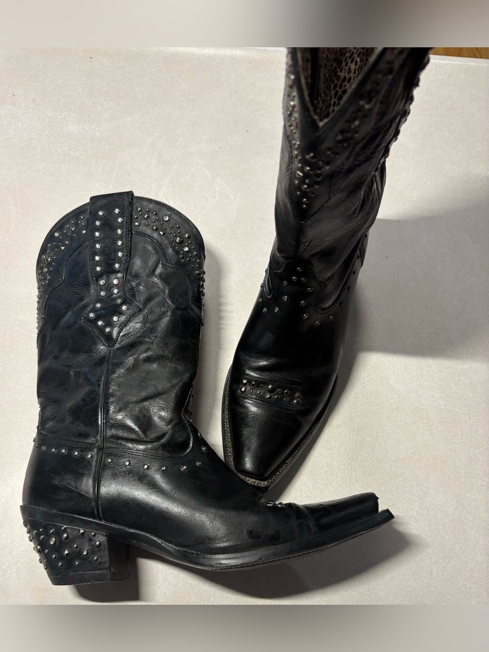 Ariat Black Studded Western Combat Moto Boots